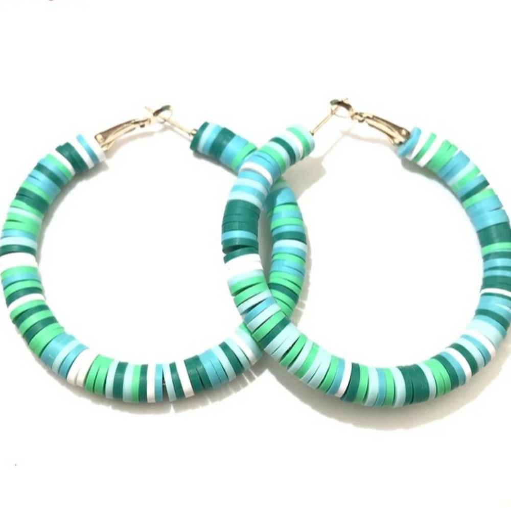Polymer Clay hoop earrings